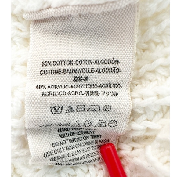 Free People Chunky Knit Sweater Cream Ivory White Boxy Oversized Small Boho - Picture 5 of 5